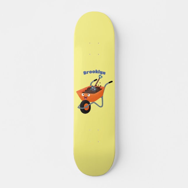Skate Imagem de desenho animado de carrinho de mão laran (Frente)