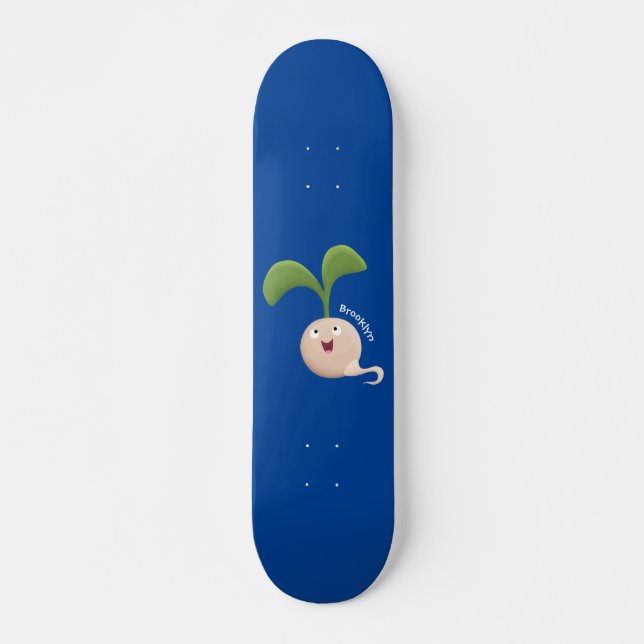 Skate Imagem de desenho animado de sementes felizes e bo (Frente)