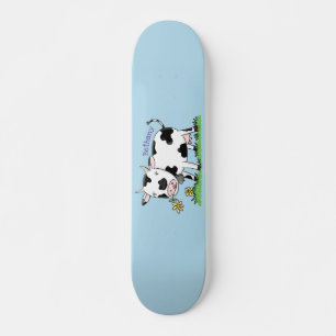 Skate Imagem de desenho animado de uma vaca em verde