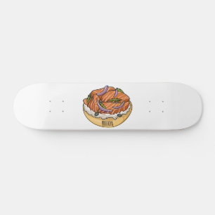 Skate Imagem do desenho animado do bagel de salmão