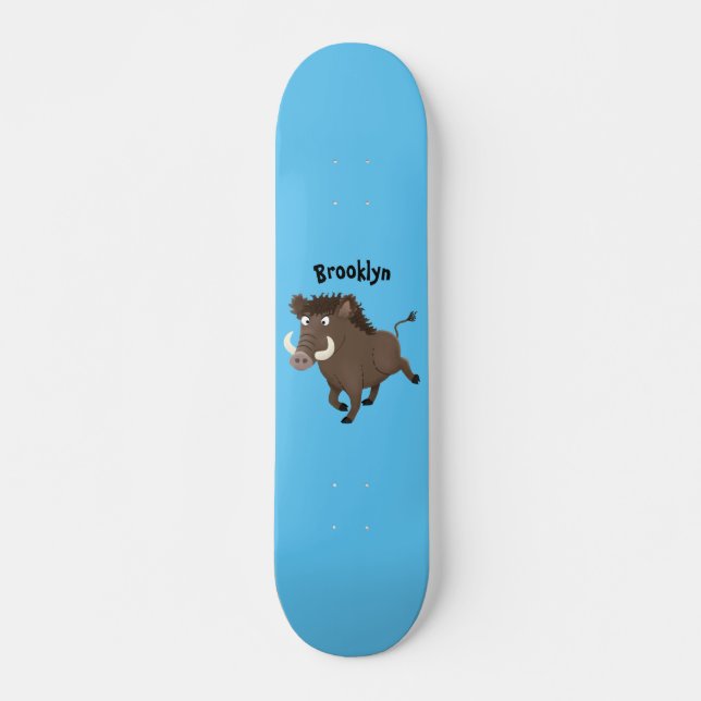Skate Imagem engraçada de desenho animado de javalis (Frente)