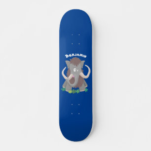 Skate Imagem engraçada de desenho animado de mamute