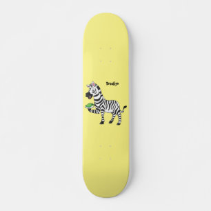 Skate Imagem engraçada de desenho animado de zebra