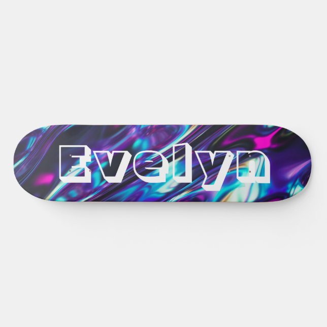 Skate Imagem Mínima de Abstrato Roxo Personalizada (Horz)
