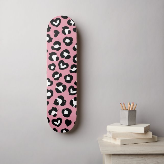 Skate Impressão Animal, Leopardo Rosa, Manchas de Chita, (Arte de parede)