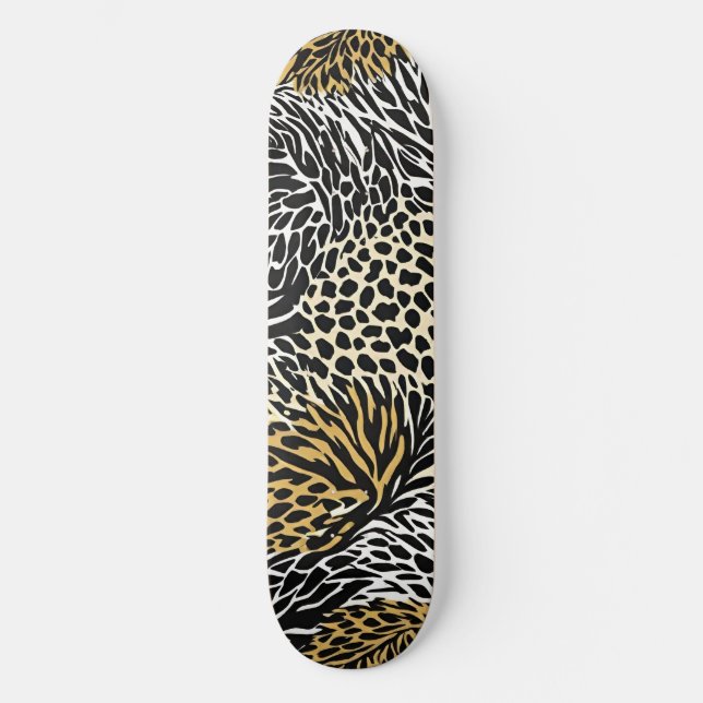 Skate Impressão animal mista Zebra Leopard Tiger Mistura (Frente)