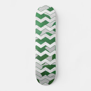 Skate Impressão Branco e Verde-Vaca-Chevron