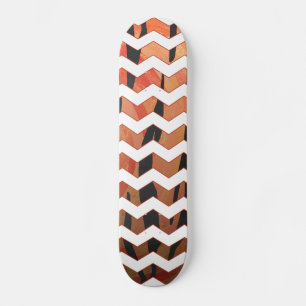 Skate Impressão Chevron Tiger, cor de laranja quente e 