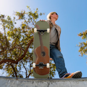Skate Impressão de Arte Clássica em Verde-oliva