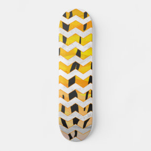 Skate Impressão de Chevron Tiger Black e Orange