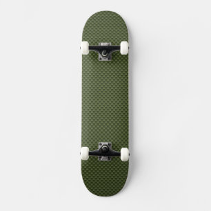 Skate Impressão de fibra de carbono verde do exército