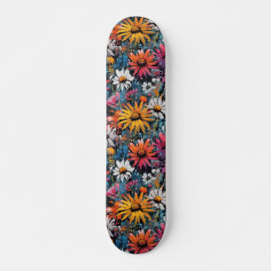 Skate Impressão de flor selvagem colorido vibrante