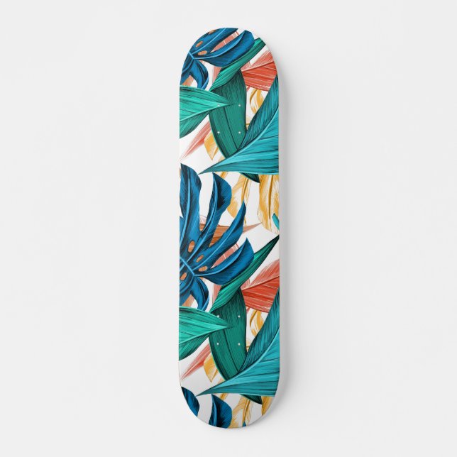 Skate Impressão de Folhas Tropicais Exóticas (Frente)