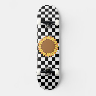 Skate Impressão de girassol e de preto-e-branco