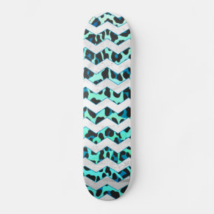 Skate Impressão de Leopard Black and Teal