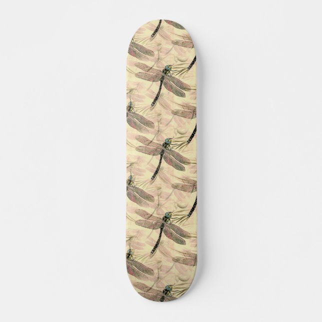 Skate Impressão de Libélula Vintage (Frente)