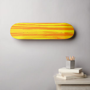 Skate Impressão de Textura de Madeira Cor de laranja am