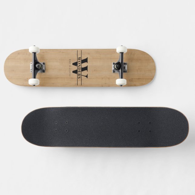 Skate Impressão em madeira de álamo personalizada vintag (Horz)