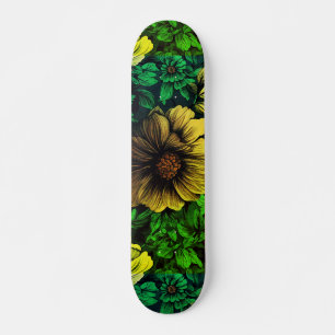 Skate Impressão Floral de Vintage com Cores Únicas