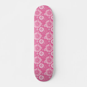 Skate Impressão Floral Retro Cor-de-rosa e branco