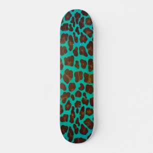 Skate Impressão Leopardo Marrom e Azul-Anil