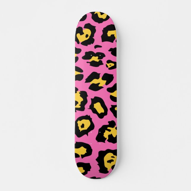 Skate Impressão Leopardo Rosa (Frente)