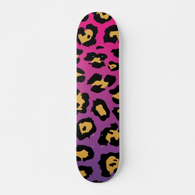 Skate Impressão Leopardo Roxo (Frente)