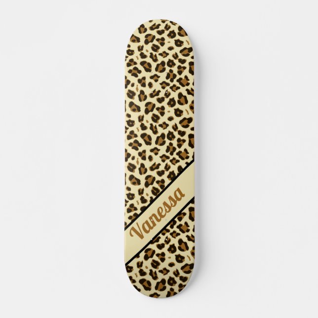 Skate Impressão Personalizada Leopardo - Painéis de Meni (Frente)