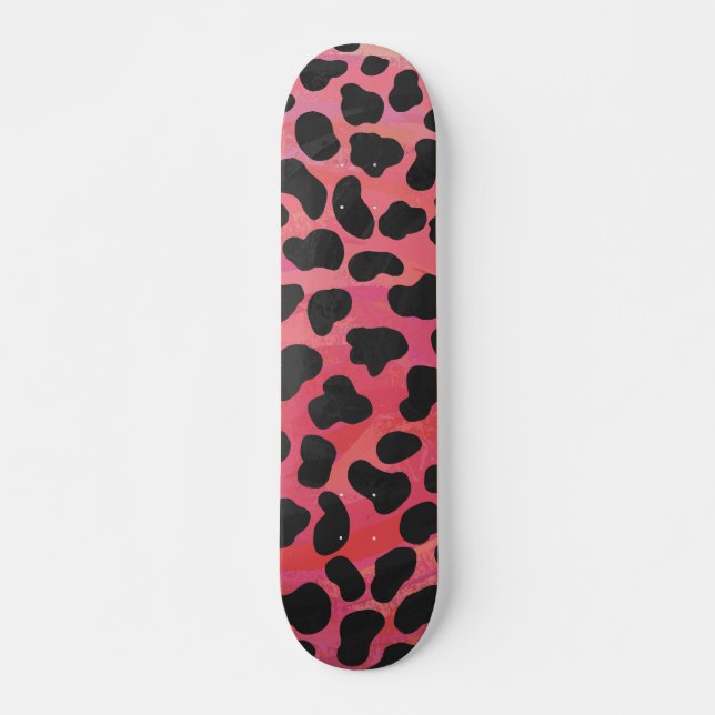 Skate Impressão Preta e Vermelha de Dálmata (Frente)