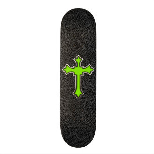 Skate Impressão preto transversal verde de néon da