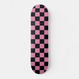 Skate Impressão Xadrez Preto e Rosa