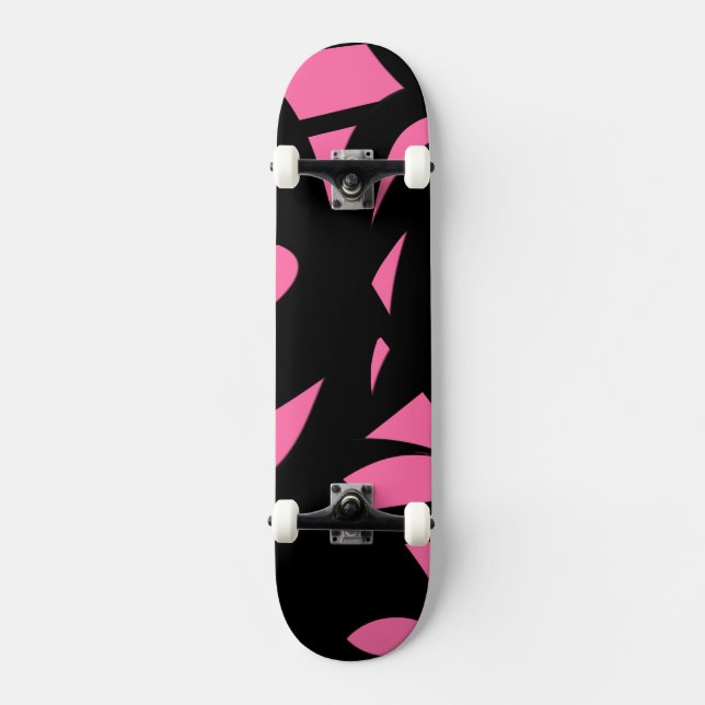 Skate Incrível Arte Moderna Rosa / Preto (Frente)