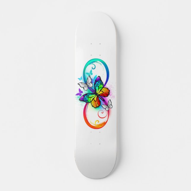 Skate Infinidade brilhante com borboleta arco-íris (Frente)