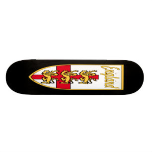 Skate Inglaterra, inglês, crachá de 3 leões ou crista