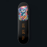 Skate *~* Iniciais Troll Neon Hair Rainbow AP89<br><div class="desc">(Pesquise o código AP89 para itens de Troll e AP88 para itens de tema medieval ) Transferência fácil para outros produtos Zazzle. Skateboard de fundo BLACK. O brilhante e feliz Neon Rainbow colorido apenas pop as imagens e LETRAS do TROLL. Personalize / Personalize suas INICIAIS / MONOGRAM e reproduza com...</div>
