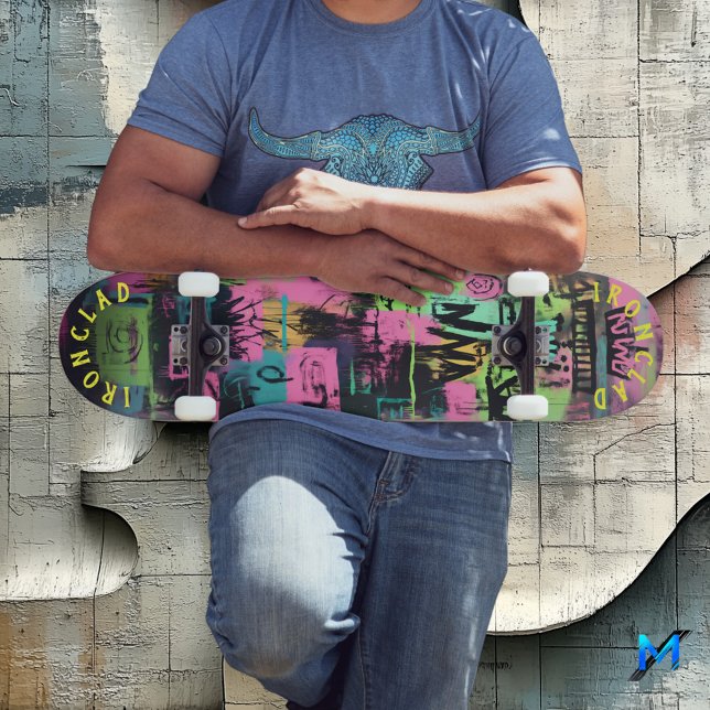Skate Inspirado em Grafite Neon com Vibe Abstrato de Rua (Criador carregado)