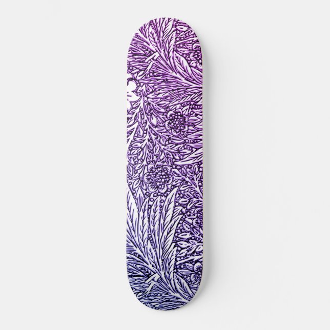 Skate Intrair Design floral em matizes roxos e brancos (Frente)