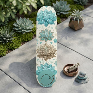 Skate Ioga Meditação Mindfulness Monograma de Lótus Sagr