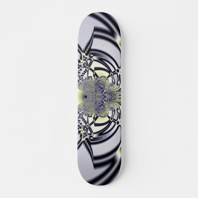 Skate Íris Roxa Arte Fractal de Geometria Sagrada (Frente)