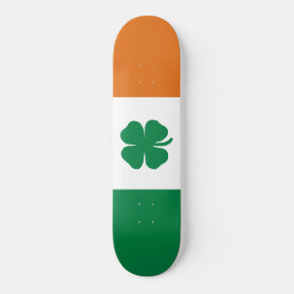 Skate Irish Flag Patriotic Ireland Flag Four Leaf Clover