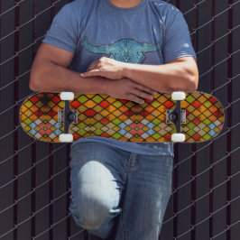 Skate Janela de Vidro Pintado Padrão Diamante