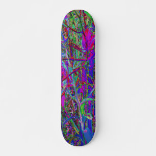 Skate Jardim de Lírios Cores de Arco-Íris Abstrato Psico