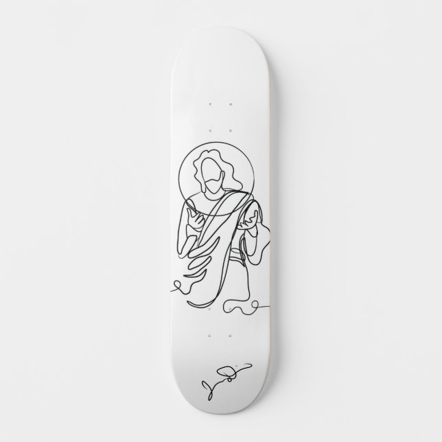 Skate Jesus Lined Art Impressão (Frente)