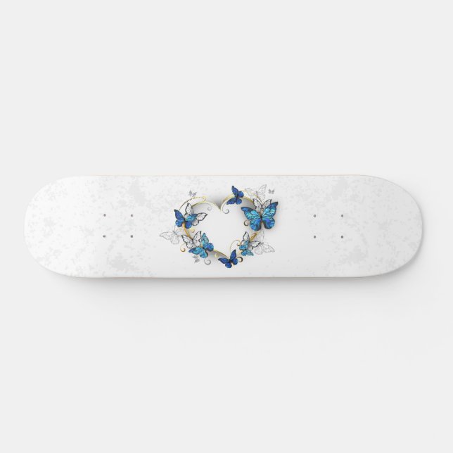 Skate Jewelry Heart with Butterflies Morpho (Horz)
