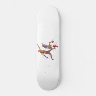 Skate Jogador de futebol na aquarela