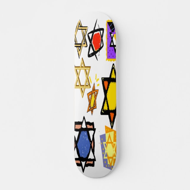SKATE JUDEUS STARS PRO DECK - PRESENTES JUDAICOS - HANUK (Frente)