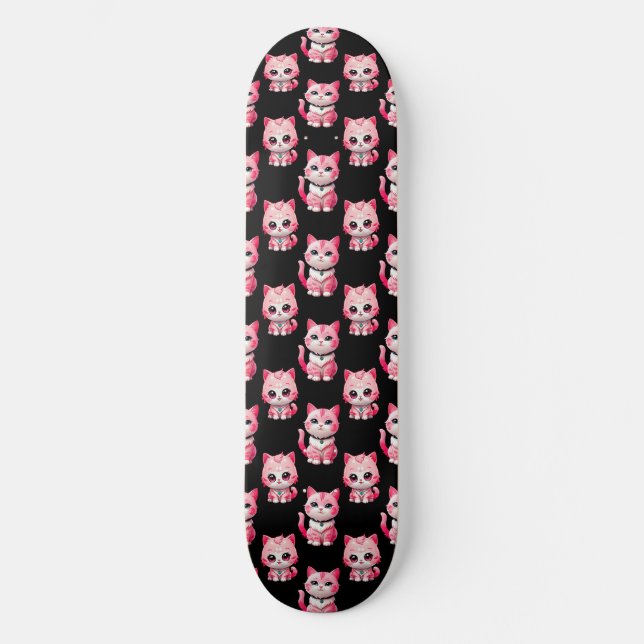 Skate Kawaii - Gatinhos Rosa Design (Frente)