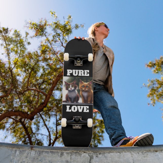 SKATE KITTENS DE GATO ART PURE LOVE SKATEBOARDS (Ao ar livre 1)
