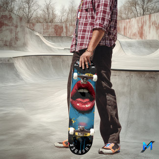 Skate Lábios Pop Art com Expressões de Quadrinhos - Ousa