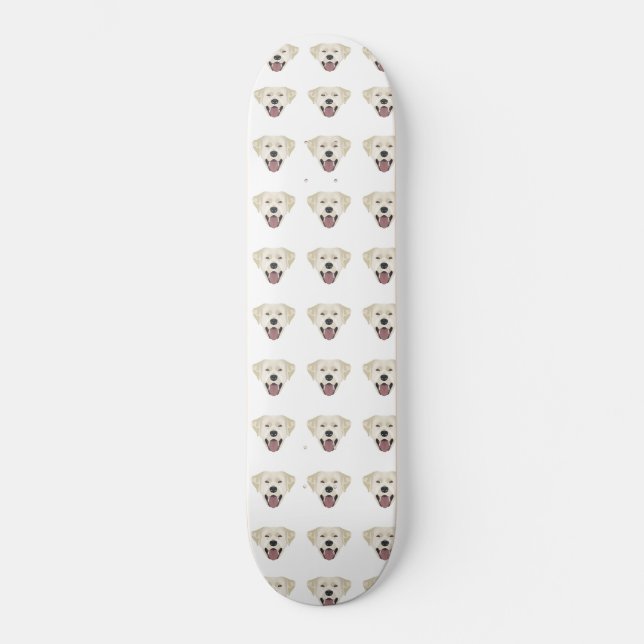 Skate Labrador de ouro ilustrado com sorriso (Frente)